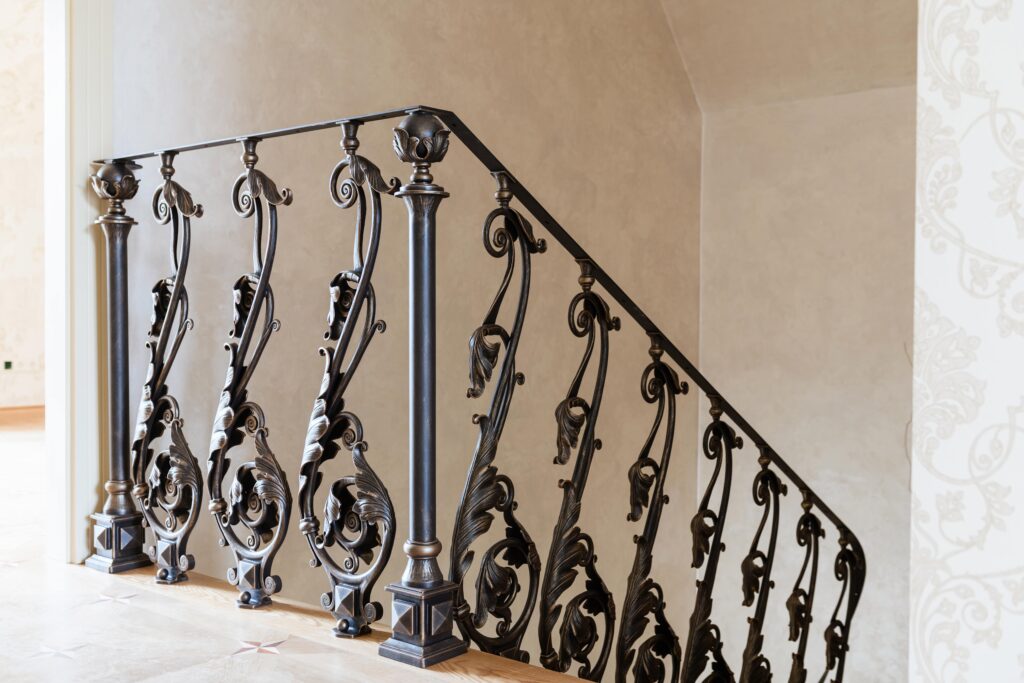 wrought iron railing upstairs inside house