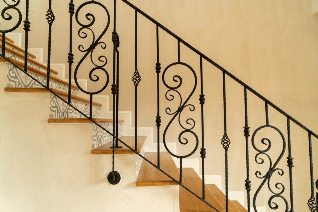 iron railing inside staircase